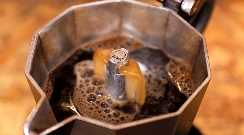 Coffee Brewing In Moka Pot