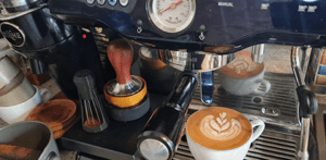 Sage Dual Boiler in my kitchen, excuse the mess