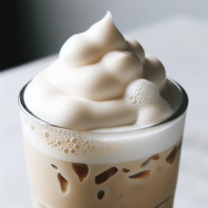 iced latte art - fluffy cold frothed milk